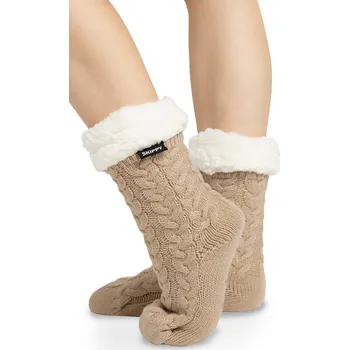 Dámské ponožky Teplé dámské ponožky krémové 36-42 - hnědá