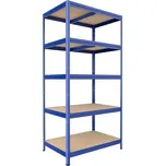 Regál na šanony Biedrax 35 x 90 x 180 cm, modrý, 5 polic MDF, nosnost 200 kg na polici