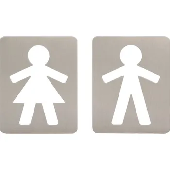 Nerezové cedulky WC Ženy a WC Muži - rovné