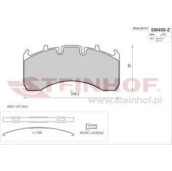 Brzdová destička Sada brzdových destiček, kotoučová brzda STEINHOF SM498-P