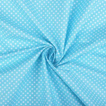 Pro Háčkování Bavlněná látka tyrkys sv. s drobnými puntíky 0,7 m