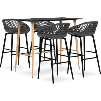 Jídelní set Zahradní nábytek, dřevěná sestava VidaXL, černá, 5 dílů