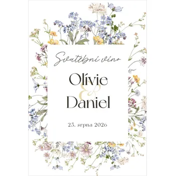 Svatební dekorace Etiketa na svatební víno 358