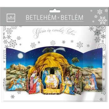 Betlém Argus Papírový Betlém 3D skládací 55 x 23 cm