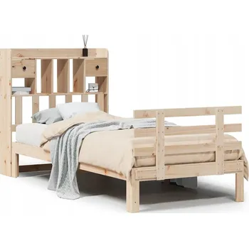 Postel VidaXL Postel s regálem, bez matrace, 100x200 cm, borovice