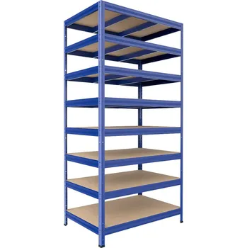 Dílenský regál Kovový regál do technické místnosti Biedrax 35 x 75 x 210 cm, modrý - 8 polic MDF, 300 kg