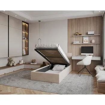 Postel Čalouněná jednolůžková postel FDM 90x200 cm černá