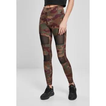 Dámské legíny Dámské kamuflážní legíny Camo Tech Mesh ze sekvoje Urban Classics černá | hnědá | kaki | zelená | tmavě červená | vícebarevná 1756008