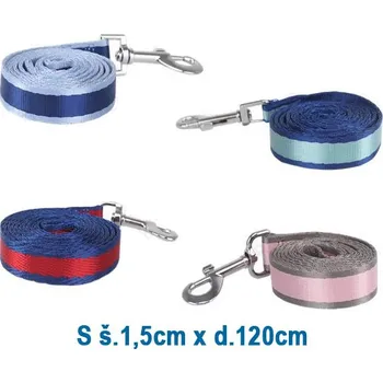 Vodítko pro psa Vodítko Nobleza pruhované S (š.1,5 cm x d.120 cm) Barva: Růžová