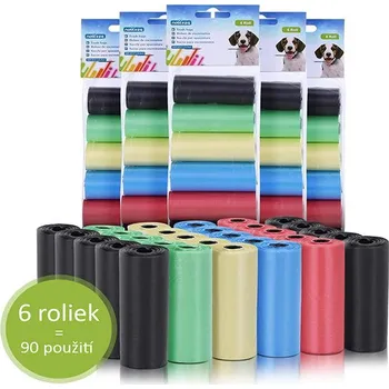 sáček na exkrement Sáčky na exkrementy Nobleza 6 rolí - barevné (6x15ks)