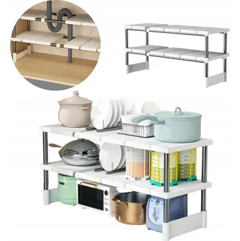 Úložný box ORGANIZÉR POLICE DO KUCHYŇSKÉ SKŘÍŇKY 2 úrovně pod dřez regál do skříňky na pracovní desku