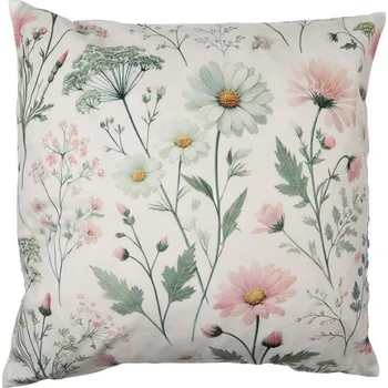 Povlak na polštářek Béžový povlak na polštář s lučními květy - 45*45cm