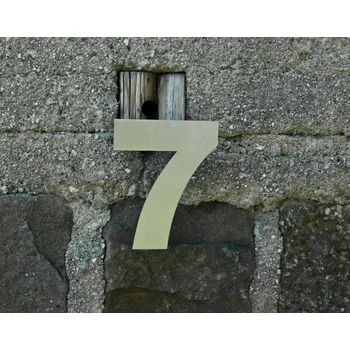 Domovní číslo Nerezové domovní číslo 7 se závitem - Arial Velikost: 10 cm