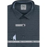 Pánská košile AMJ Comfort fit modrá se vzorem VDBR1395 velikost: 46, délka rukávu: prodloužený rukáv