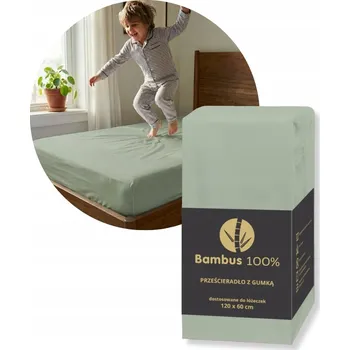 Prostěradlo Prostěradlo bambusové Fiki Miki s gumou 160x80 cm zelené