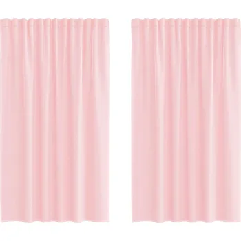 Prostěradlo Voálové záclony s tunýlkem na tyč 2 ks Světle růžové