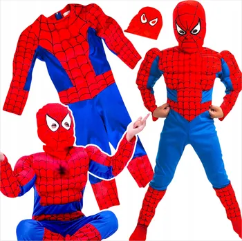 Karnevalový kostým KOSTÝM SPIDERMANA KOSTÝM SPIDERMA PŘEVLEK PRO CHLAPCE TLUSTÝ SE SVALY