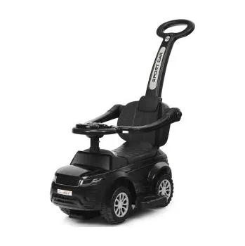 Odrážedlo Odrážedlo 3 v 1 TY327904, kočárek s posuvným autíčkem a hudbou, černé - A COSTWAY