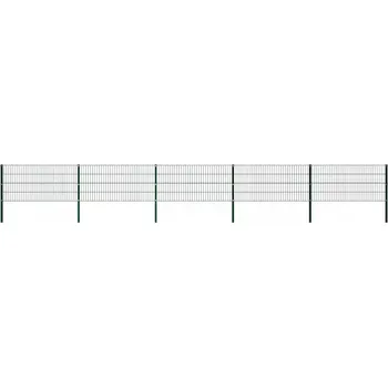 Plot Železný plotový panel se sloupky, 8,5 x 0,8 m, zelený