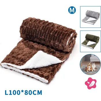 Pelíšek pro psa Nobleza Deka z imitace králičího sametu pro zvířata M 100x80 cm - 3 barvy Barva: Hnědá