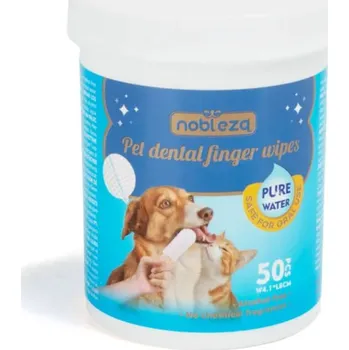 Péče o psí chrup Vlhčené čisticí tampóny na dentální hygienu Nobleza 50ks
