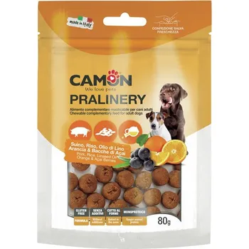 Pamlsek pro psa Pralinky Camon pro psa - vepřové, pomeranč a acai 80g