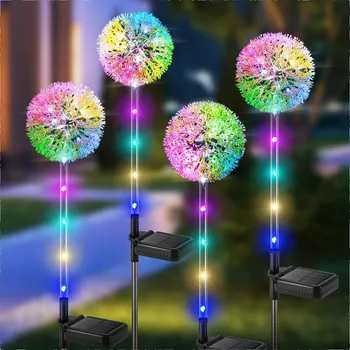 Venkovní osvětlení 4x Solární Zahradní Lampa Zapichovací Pampeliška 4ks 75CM LED Solární Strom