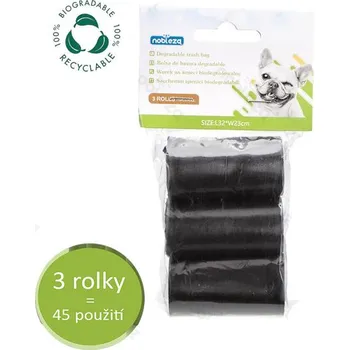 sáček na exkrement Oxo-bio rozložitelné sáčky na exkrement Nobleza 3 rolky - čierne 3x15ks