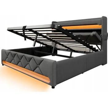 Postel Jednolůžková dřevěná postel Arhatreya 180x200 cm šedá