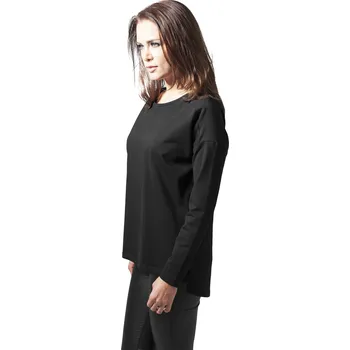 Dámská mikina Dámský oversize šifon Crew blk/blk Urban Classics černá 2541360