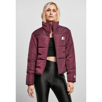 Dámská začátečnická bunda Puffer Jacket tmavě fialová Starter Black Label tmavě červená 2539460