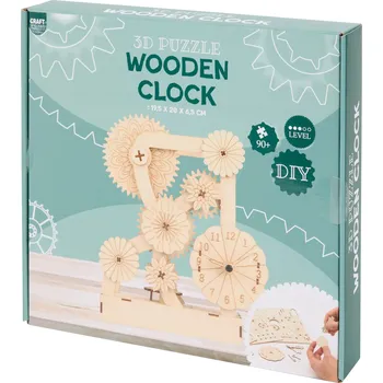 Dřevěná hračka UDĚLEJ SI SÁM. DIY. DŘEVĚNÉ 3D PUZZLE. HODINY / KVĚTINY