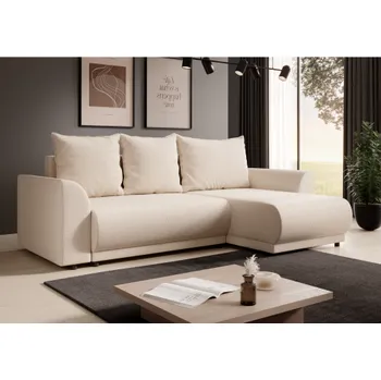 Sedací souprava Univerzální rozkládací rohová sedací souprava LIMON s úložným prostorem. Béžová