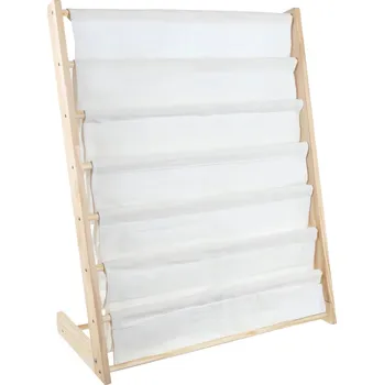 Úložný box Kruzzel 25809 Dětská knihovna s 6 látkovými policemi 79 x 62,5 x 30 cm