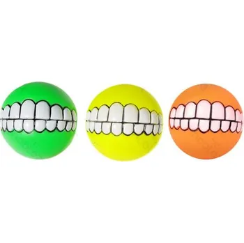 Hračka pro psa Nobleza Měkký pískací míček Teeth - 7,5 cm Barva: Žlutá