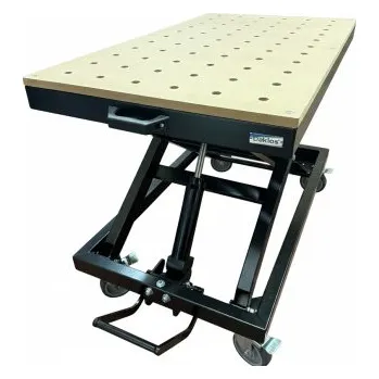 Dílenský stůl Daklos Hydraulický zvedací stůl 1100×640 mm – extra robustní konstrukce, 300 kg, děrovaná deska