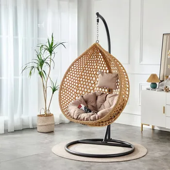 Zahradní houpací závěsné křeslo z technorattanu Francis Beige PATIO 46230