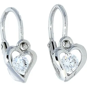 Náušnice Goldstore Stříbrné náušnice pro miminka srdce se zirkony Váha: 0.72 g
