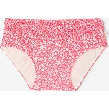 Kojenecké plavky DECATHLON Spodní díl plenkových plavek pro nejmenší růžový s květinami 12 MĚSÍCŮ BÍLÁ|RŮŽOVÁ|ČERVENÁ
