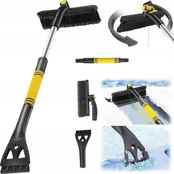 Autoškrabka ŠKRABKA NA OKNA S KARTÁČEM TELESKOPICKÁ SKLÁDACÍ AUTO ODSTRAŇOVÁNÍ SNĚHU 3V1