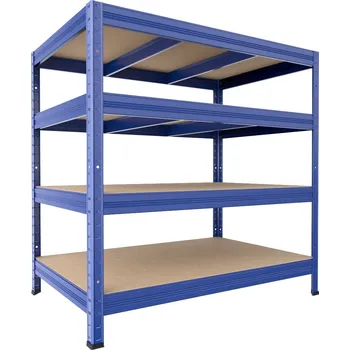 Dílenský regál Kovový regál do technické místnosti Biedrax 50 x 120 x 120 cm, modrý - 4 police MDF