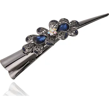 B-TOP Klip do vlasů Květ s krystaly Druh barvy: Modrá