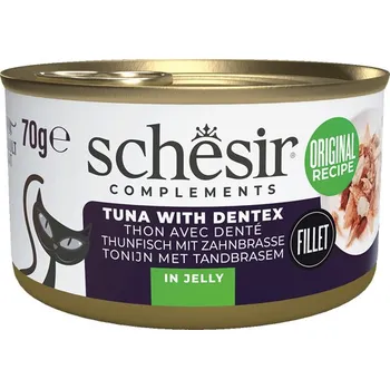 Krmivo pro kočku Schesir Cat Complements - Tuňák se zubatkou v želé 70 g