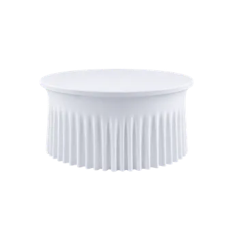 Napínací potah TENTino Elastický ubrus SKIRTING na kulatý stůl 122 cm Barva ubrusu: BÍLÁ / WHITE