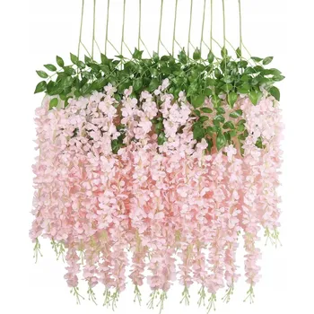 umělá květina 12x UMĚLÁ VISTÁRIE GLICINIE květinová girlanda