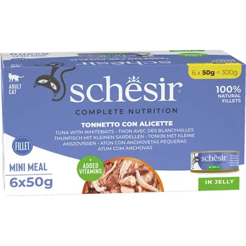 Volný čas Schesir Cat C&B Wet Adult Multipack - Tuniak s ančovičkami v želé 6x50g