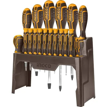 Šroubovák Ingco HKSD1828 Šroubovák plochý+křížový+hodinářský sada 18ks CrV HKSD1828