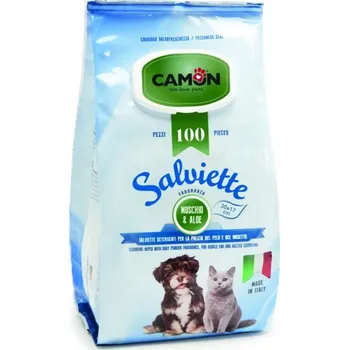 Kosmetika pro psa Vlhčené ubrousky pro zvířata Camon s vůní Aloe Vera 100 ks