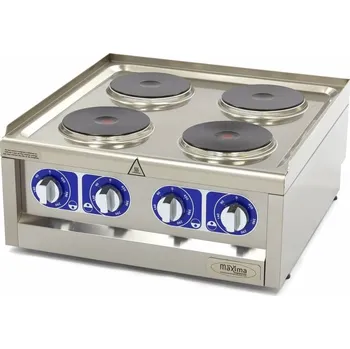 Sporák Maxima Komerční sporák - 4 hořáky - elektrický - dvojplotna - hloubka 60 cm | Maxima, 09391530