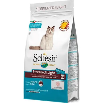Krmivo pro kočku Schesir Cat Sterilized & Light - Mořské ryby s rýží 1,5 kg